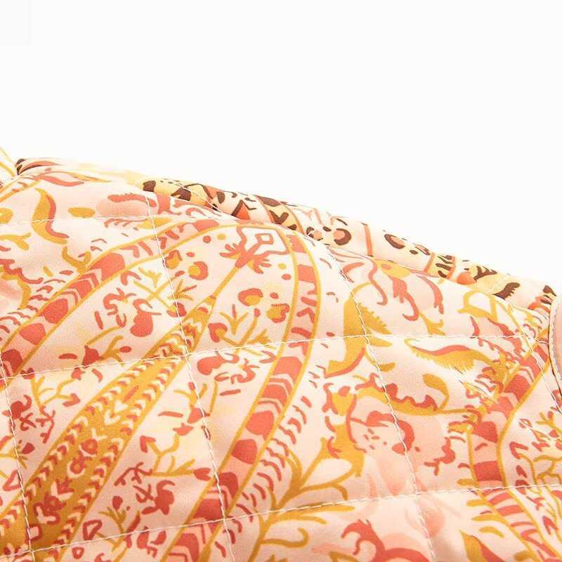 Chic Stand-Up Collared Printed Cotton Outerwear Stylish Seasonal Choice from ZA Sle Fashions Designer