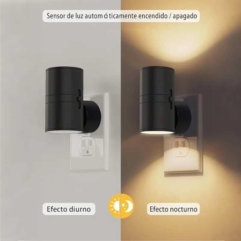 Plug in Wall Mounted Night Light with Dusk To Dawn Sensor Dimmable for Corridors Bathrooms Bedrooms and Stairs C250925