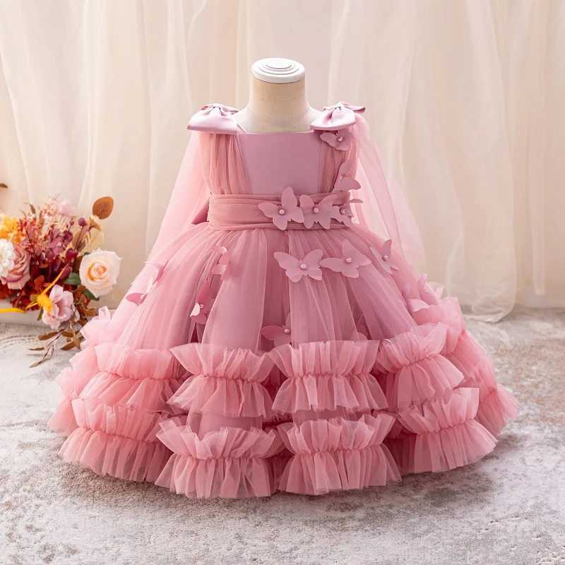 Girls princess dress 15 Y baby Girls wedding sleeveless threedimensional butterfly mesh carnival birthday party evening dress Z250926