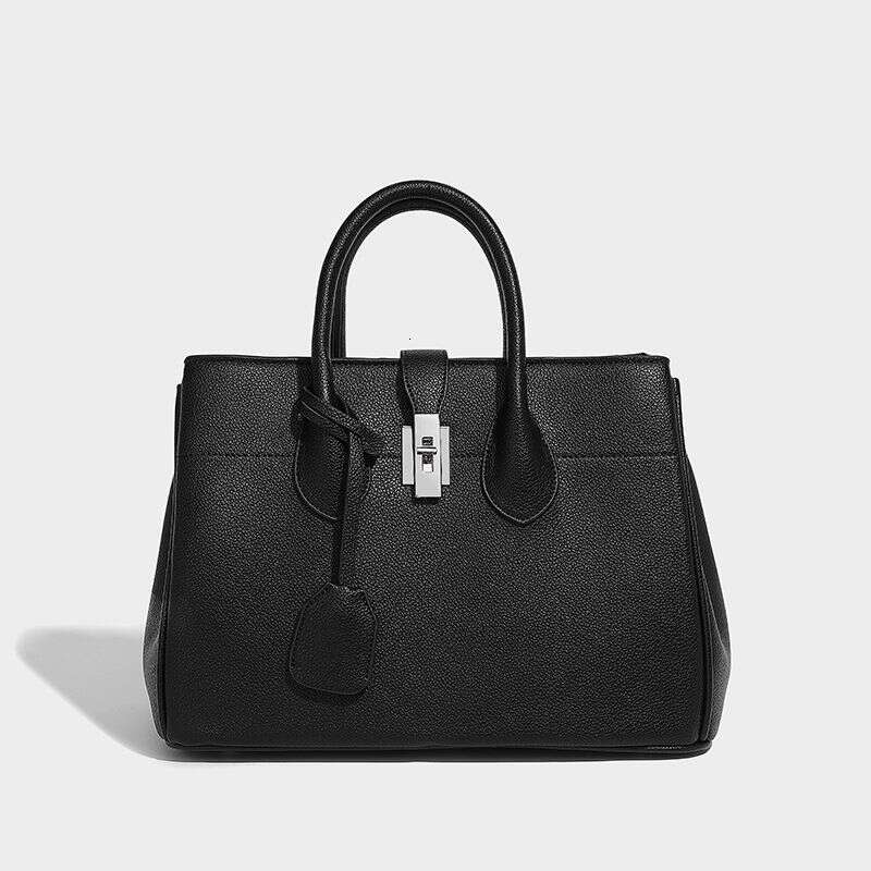 Vintage-Inspired Large Capacity Tote Bag Stylish Versatile Handbag With Lock Closure, Multiple Pockets, Perfect For Work, Travel & Everyday Use