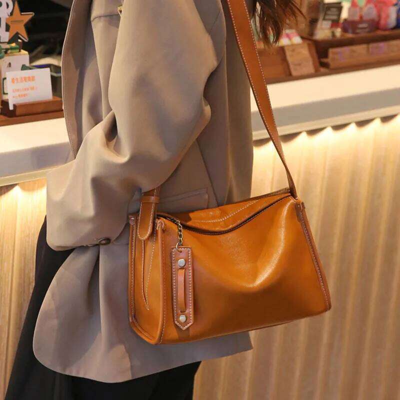 Women Soft Cow Leather Commute Crossbody Bags Female Cowhide Large Capacity Underarm Shoulder Bag Ladies Designer Handbag Suotong2509