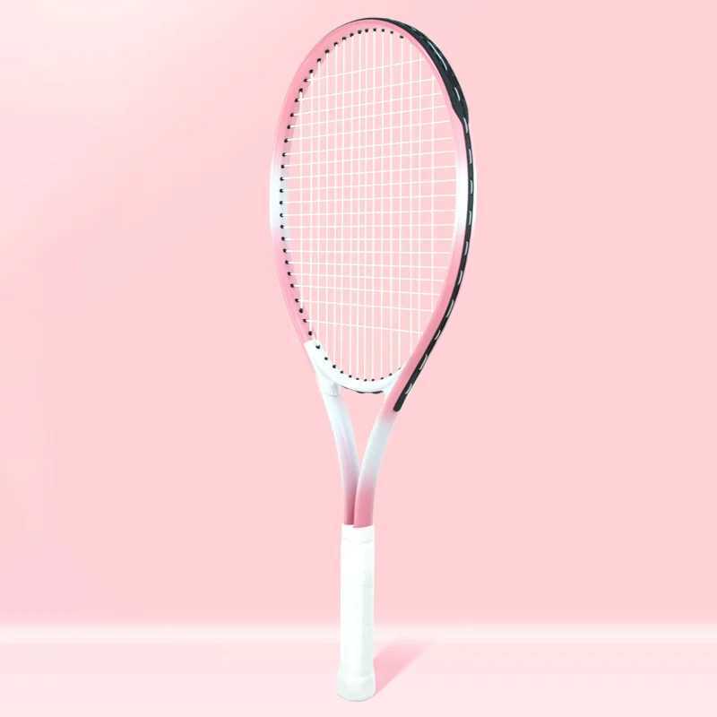 Womens tennis racket 27 inch adult Professional high elasticity Durable hit nonslip Sweet Zone career professional pink J250926
