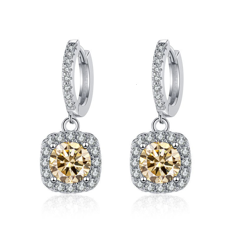 Designer earrings for woman Pure silver s925 luxurious moissanite earrings Plated with white gold pink moissanite simple, elegant and fashionable earr