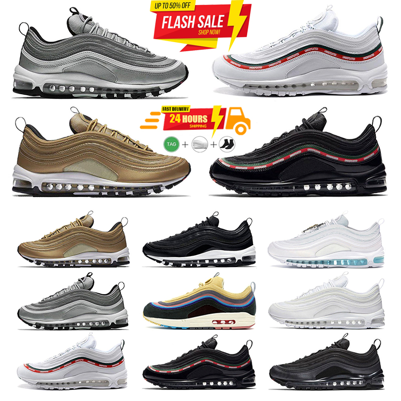 2026 designer shoes 97 97s running shoes men women Triple Black White Sean Wotherspoon Silver Gold Bullet University Red Volt mens outdoors trainers Sneakers