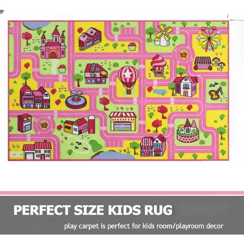 Traffic Road Car Play Rug for Kid Playroom Educational Learning Area Rug for Children Girls Bedroom Nursery Room Floor Decor Mat C250926