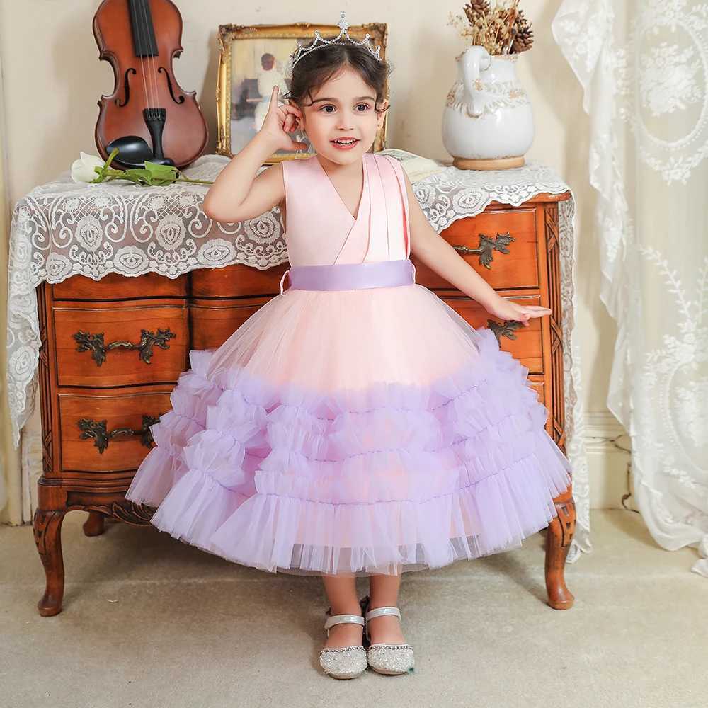 Summer Kids Party Dresses For Girls Fluffy Birthday Princess Dress Pageant Formal Wedding Ball Gown Toddler Baby Girl Clothes Z250926