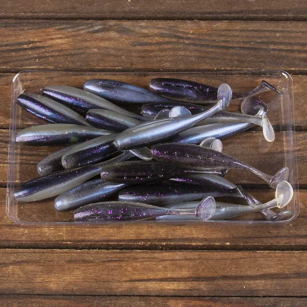 Magnisher 20pcsbag Soft Baits Lures 45cm55cm Ttail Quality Silicone Soft Plastic Padd Tail Swimbait W250926