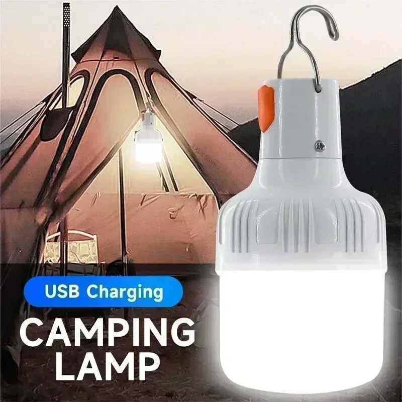 60W Emergency Light Outdoor Camping Supplies Edc Outdoor USB Rechargeable LED Light Bulb Lantern Hiking Sports Entertainment C250925