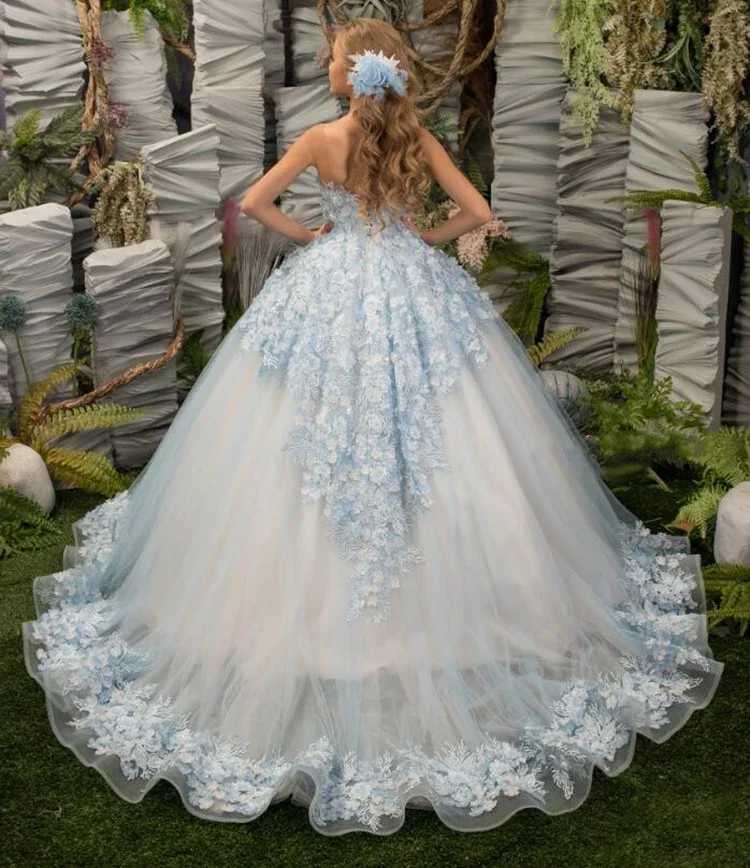 Custom Made Flower Girl Dresses for Wedding Applique Tulle Sleeveless Kids Birthday Party Sheer Neck First Communion Gowns Z250926