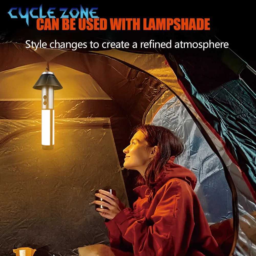Multifunctional Camping Light 2 in 1 Rechargeable Telescopic Camping Lantern Flashlight with Hook Outdoor Emergency Work Light C250925