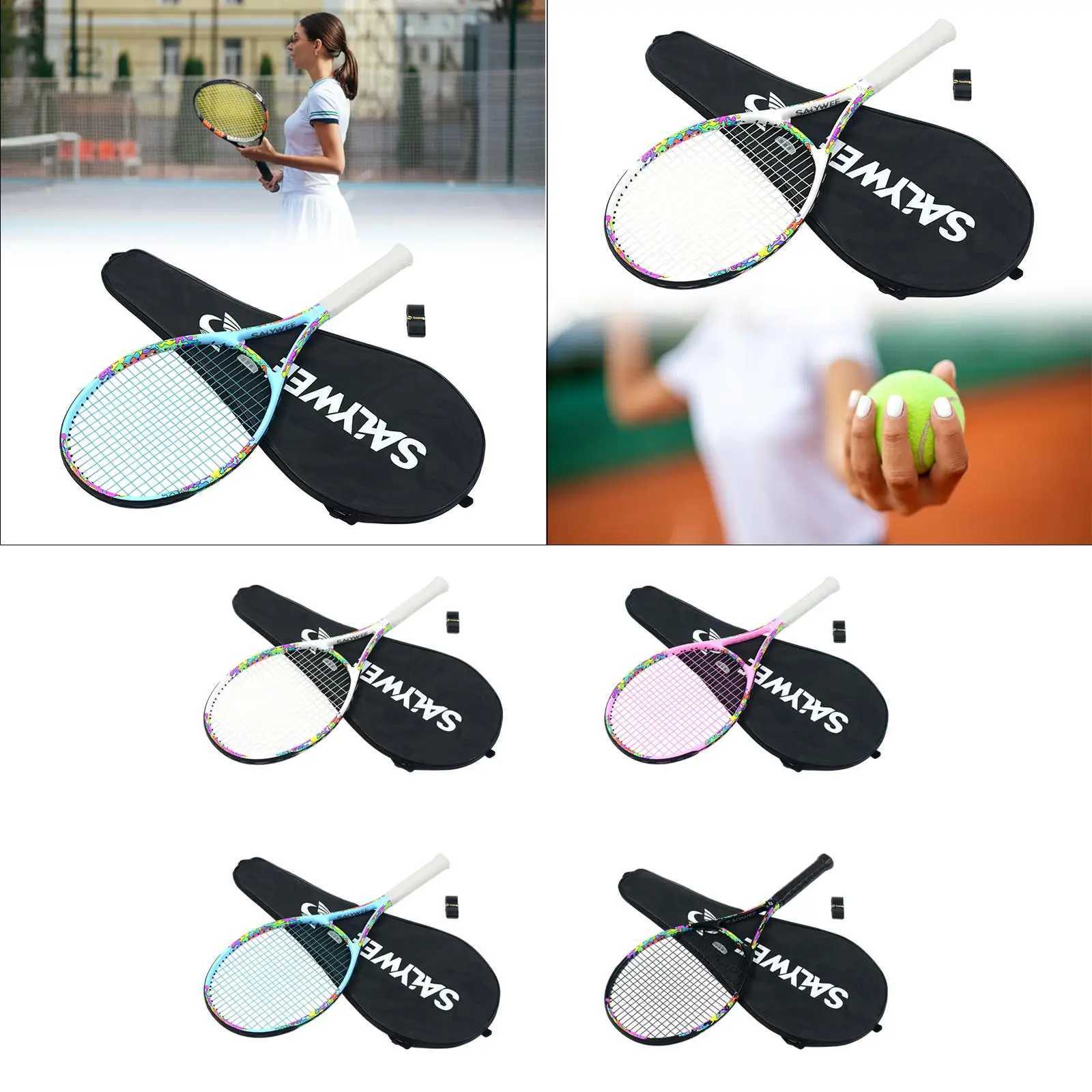 Tennis Racket Lightweight for Beginners Men Women Nonslip Grip with Carry Bag Training for Park Beach Garden Summer Competition J250926