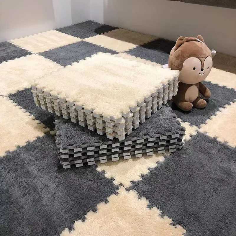 60pcs Soft Plush Baby Play Mat EVA Foam Childrens Carpet Interlocking Exercise Tiles Floor Carpet And Rug for Kids Pad 3030 CM Y250926