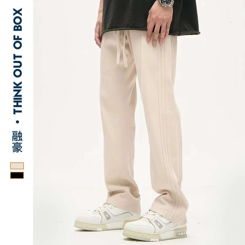 2025 American Style Men's Side Stripe Straight Casual Long Pants Draped Loose New Trendy Ins Versatile B5