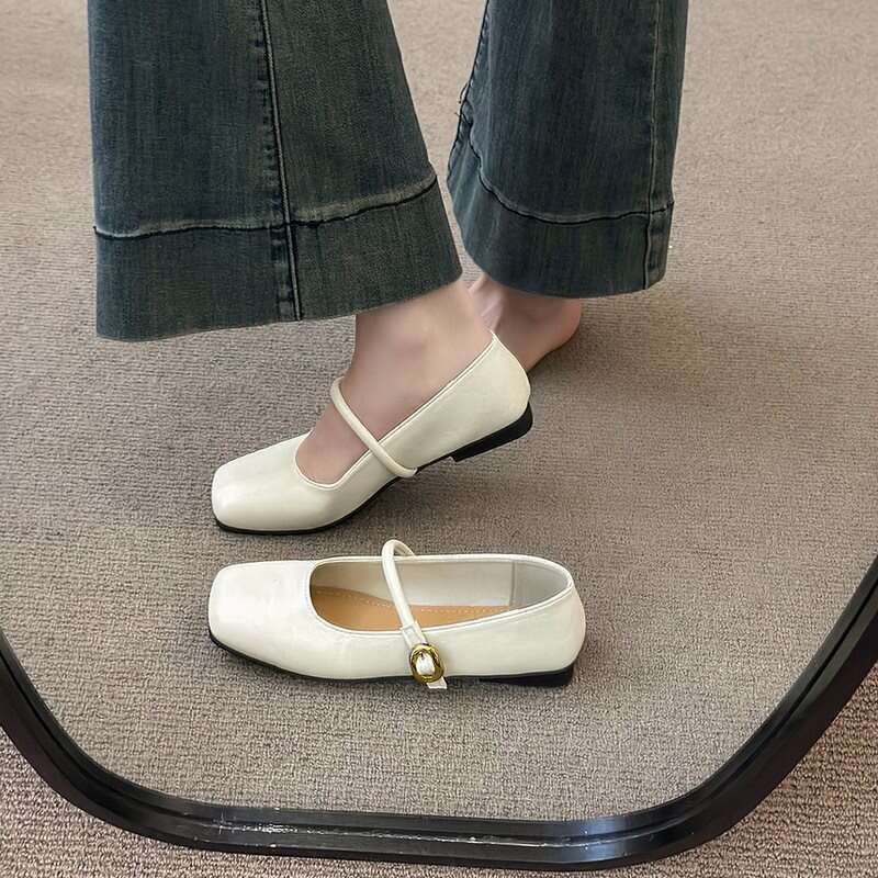 2025 Dress Designer Shoe French Style Gentle Single Evening Flat New Spring Small Leather Mary Jane Women Shoes