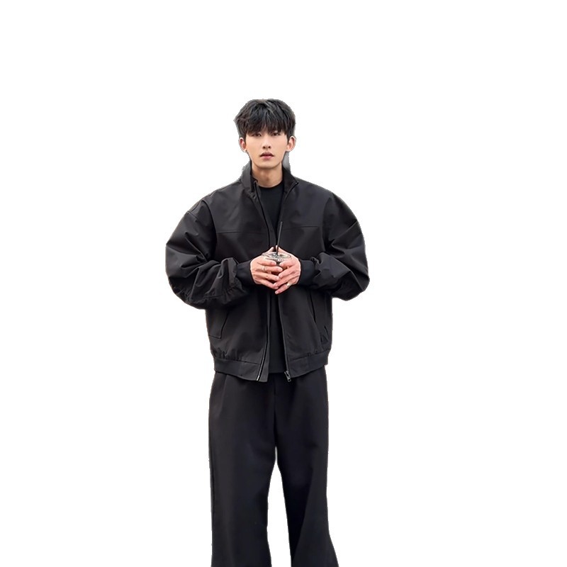 B84380 Master quality Solid color lapel jacket workwear men's 2025 new spring and autumn coat tops versatile loose simple casual