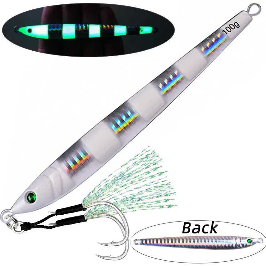 Cast Metal Jig Fishing Lure 5PC 60100g Fishing Hard Artificial Bionics Bait For Tuna Bass Saltwater Slow Jigging Fishing Tack W250926