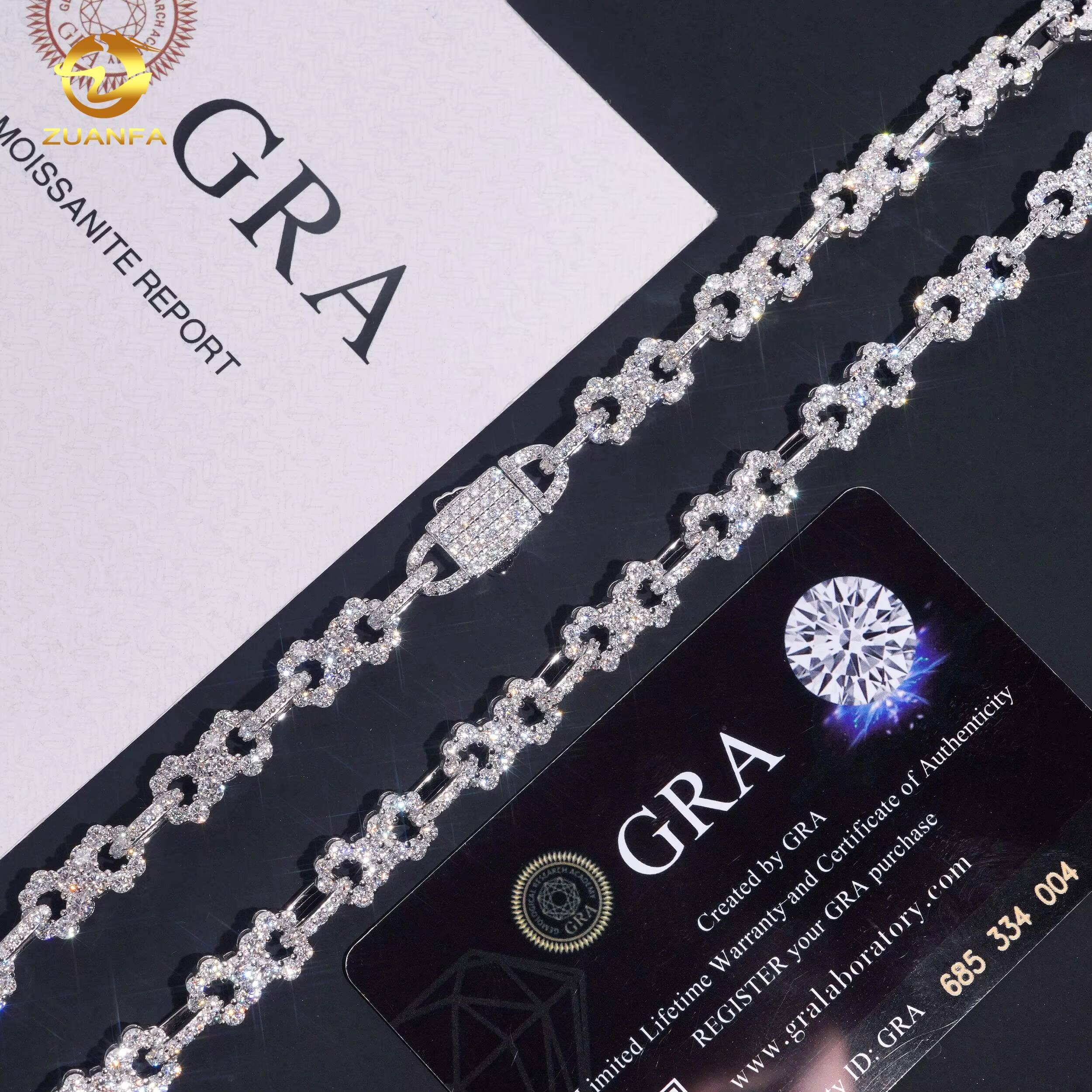 85mm Width Iced Out Infinity Chain Custom Diamond Bracelet Hip Hop Men Jewelry VVS Moissanite 925 Silver Link Chain Necklace - view 4