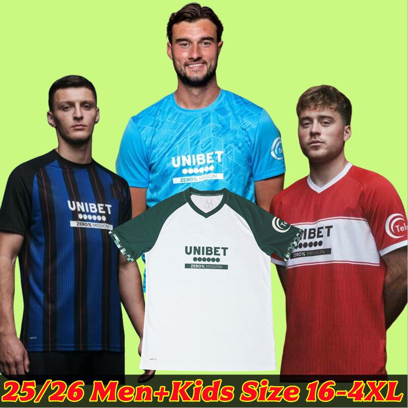 3XL 4XL 25 26 Middlesbroughs home away 3rd Fourth Soccer Jerseys Blue BURGZORG WHITTAKER AYLING 2025 4th football shirt kit Kids shirts 888