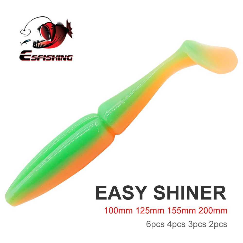 ESFISHING Pike Fishing Lure 100mm125mm155mm 200mm Easy Shiner Quality Pesca Silicone Bait Bass urre Soup Soft Lure W250926