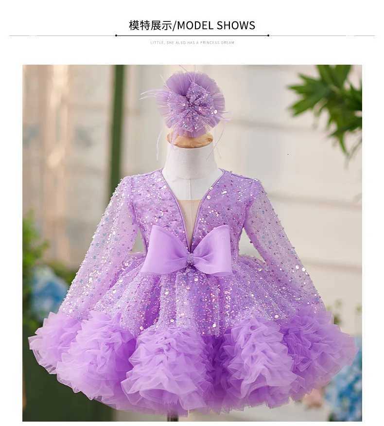 New Girl Purple Princess Dress Gorgeous and Elegant Birthday Party Prom Evening Dress Host Model Walk Show Performance Dress Z250926
