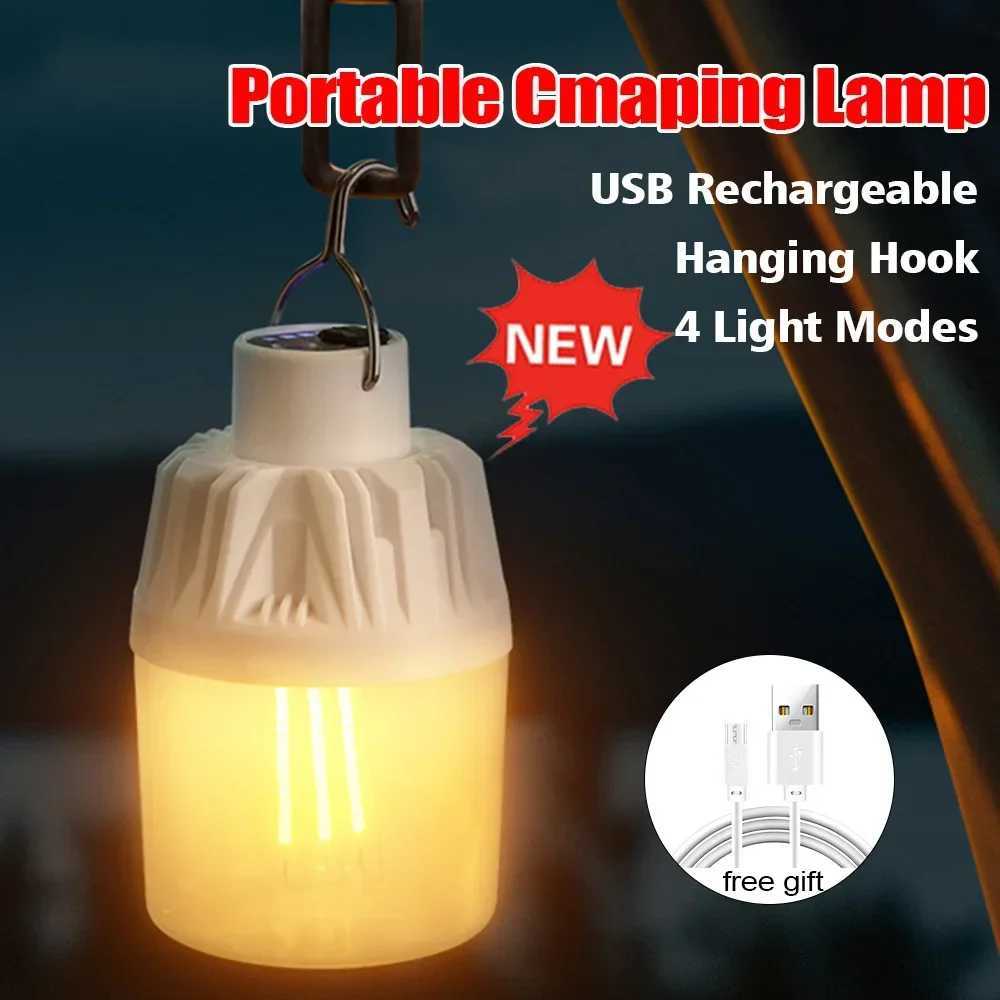 USB Rechargeable LED Emergency Lights House Outdoor Portable Lanterns Emergency Lamp Bulb Battery Lantern BBQ Camping Light C250925