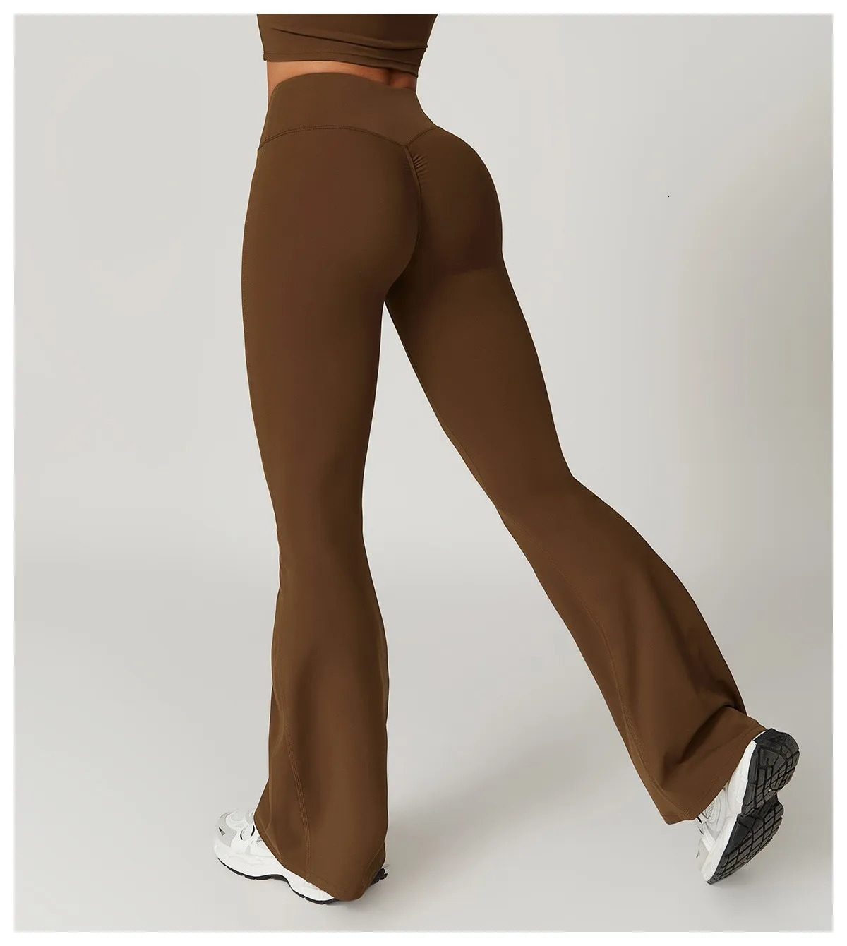 High Waist Crossover Flare Yoga Leggings for Women V Cross Tummy Control Wide Leg Bell Bottoms Fitness Pants Gym Leggings 250922