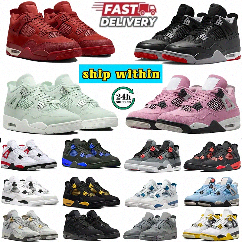 Mens Shoes 4s Basketball Shoes brick by brick 4 Sneakers bred reimagined Orchid Moments Red Cement University Blue White Oreo outdoor sports sneakers Men Trainers