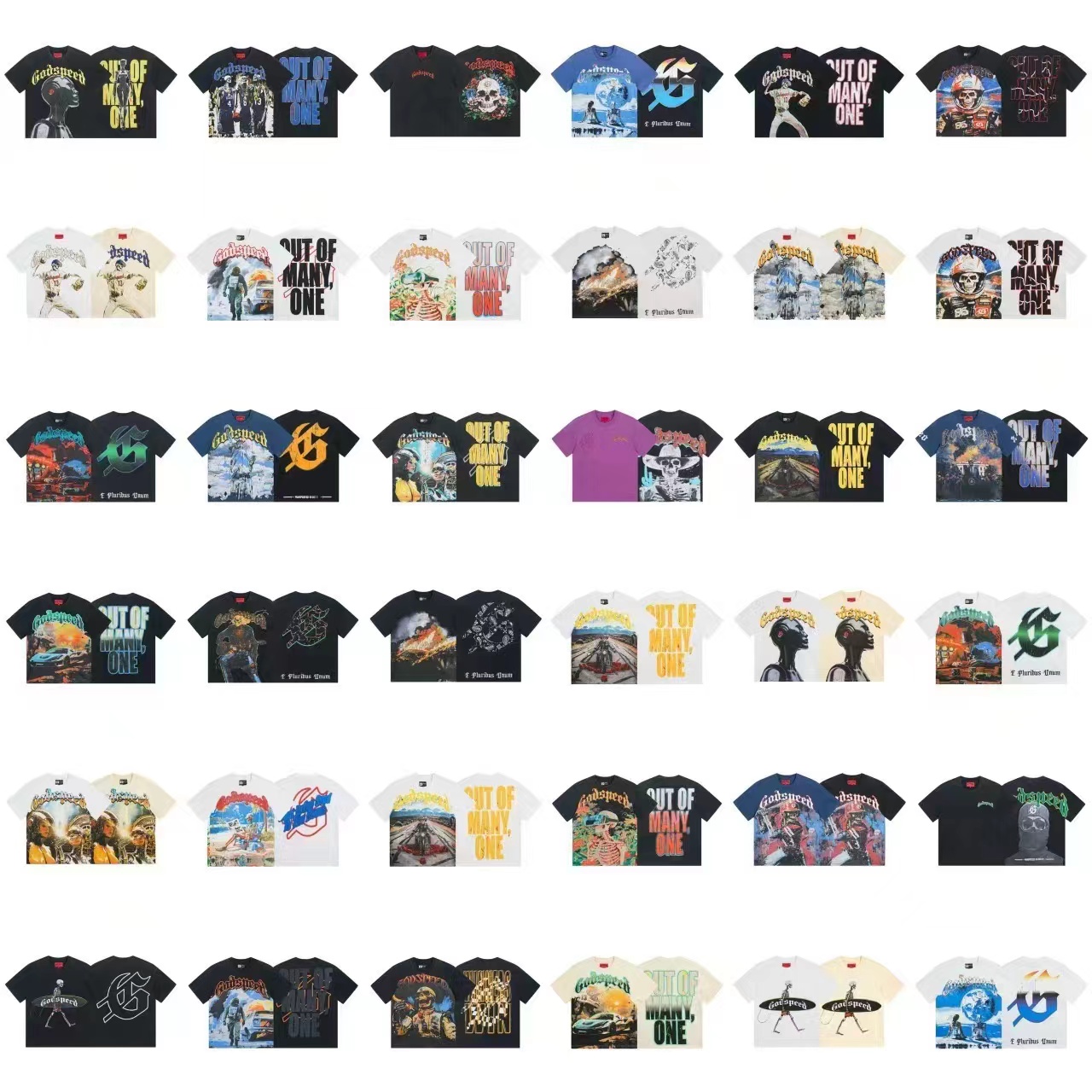 designer t shirt classic graphic tee mens woman shirt Vintage printed skull short sleeve wash water to make old cotton short sleeve tshirt