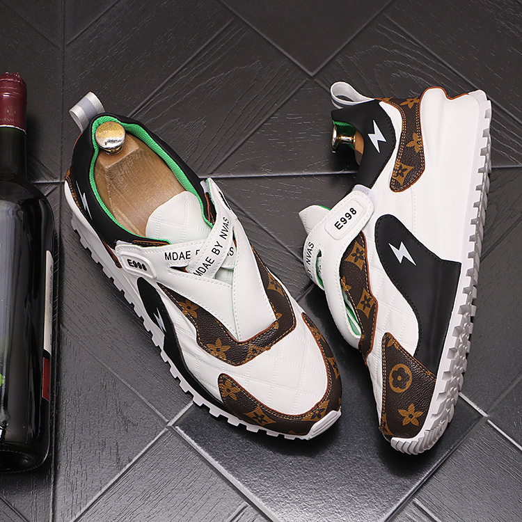 free shipping designer shoes Trendy and fashionable printed casual shoes height increasing sports shoes
