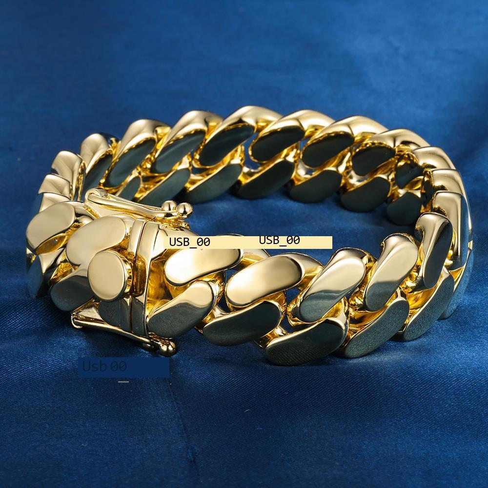 Custom Hip Hop 20mm Real S925 Sterling Silver 9K 10K 14K 18K Solid Gold Miami Cuban Link Chain Necklace Bracelet