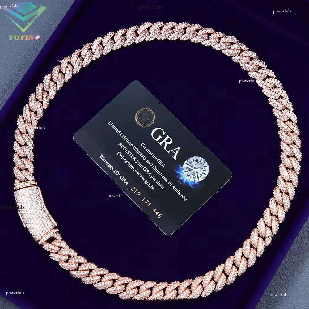 Hip Hop 6mm 9mm 13mm 17mm Sier Iced Out D/VVS Moissanite Men Necklace Bling Cuban Link Chain