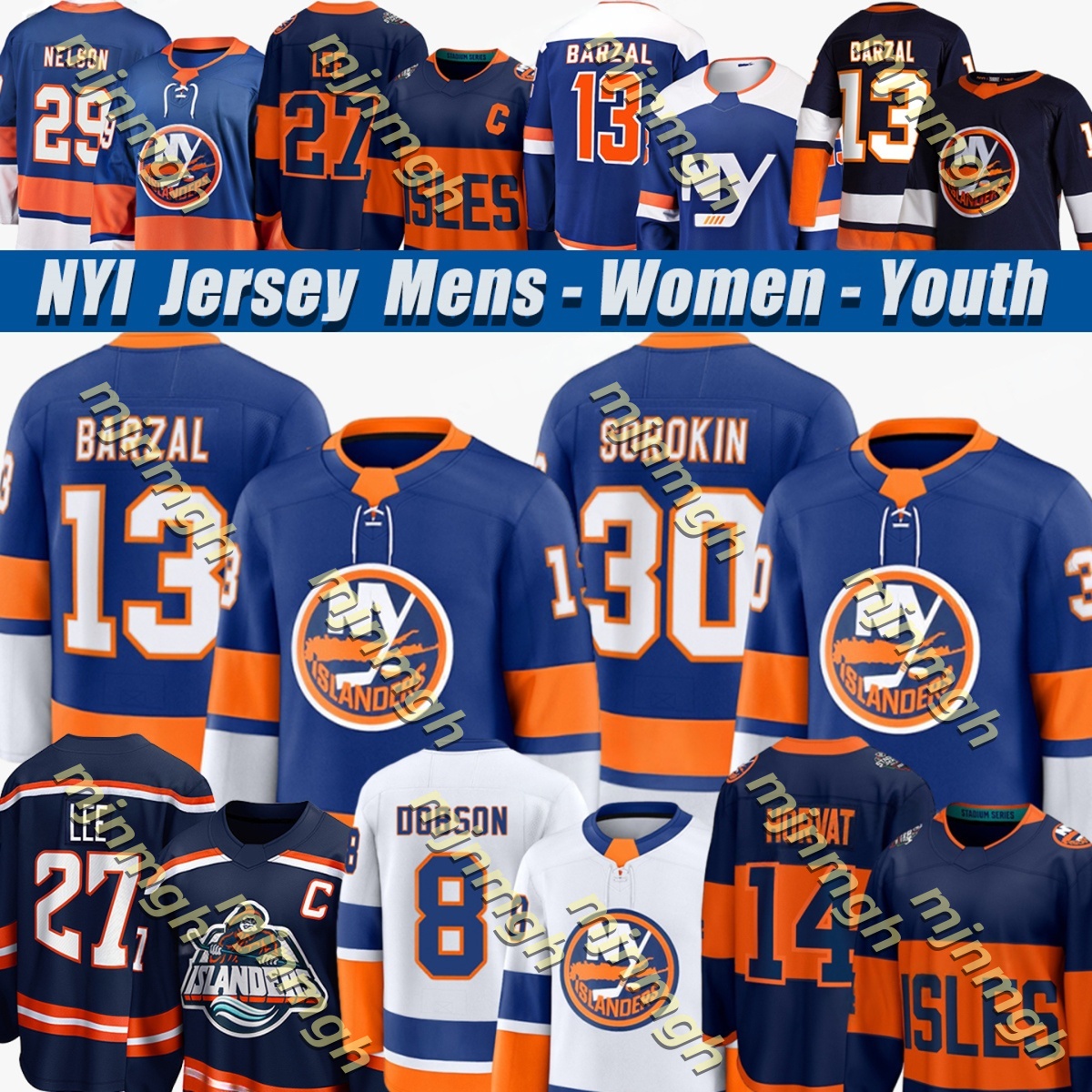 2026 ny islanderss jersey #13 Mathew Barzal jersey Ilya Sorokin #26 Oliver Wahlstrom Jersey #27 Anders LEEe Jersey Dobson Mike Bossys Nelson Alex Romanov hockey jerseys