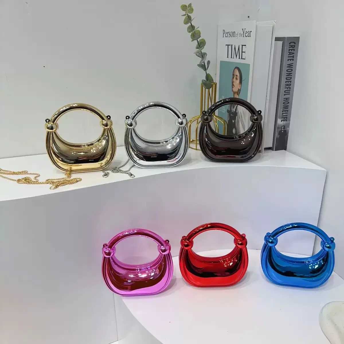 Mini Golden Evening Bag Purses and Handbags Luxury Designer Shoulder Bags Funny Shape Party Wedding Acrylic Knot Clutch Purse Z250926