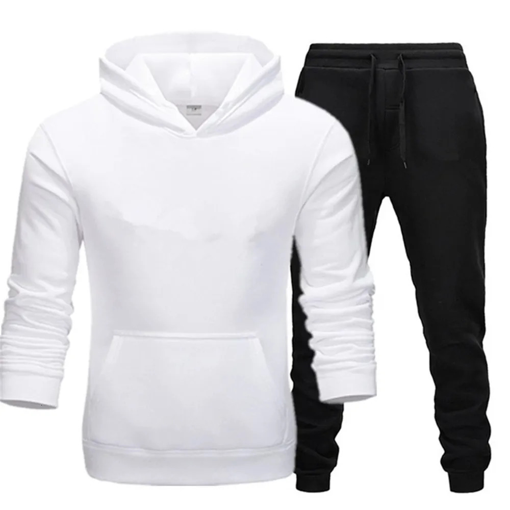 2025 winter hoodies suits men fashion Fleece red hoodie black pants Casual Jogger suit tracksuit sweatshirt woman pullover 250904