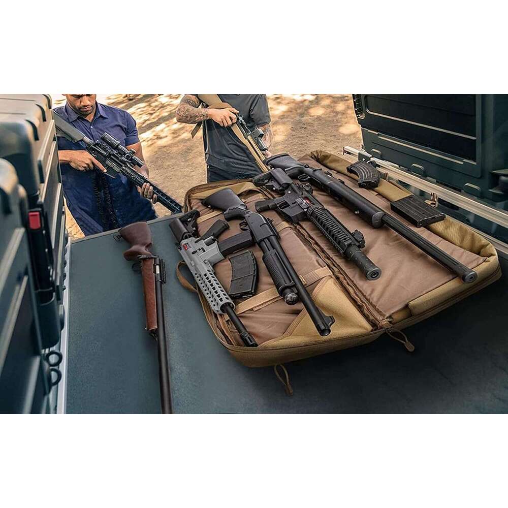 140CM/55Inch Double - Rifle Case Backpack Soft Padded Tactical Carbine Pistol Airsoft Sniper Shotgun Long Gun Bag Lockable for Storage Transportation