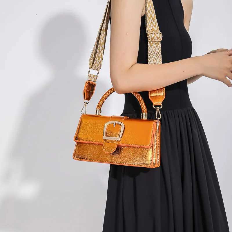 Top Brand Shoulder Bags 2023 New High Quality Leather Women Bag Short Handle Flap Handbag Purse Trendy Wide Strap Crossbody Bag Z250926