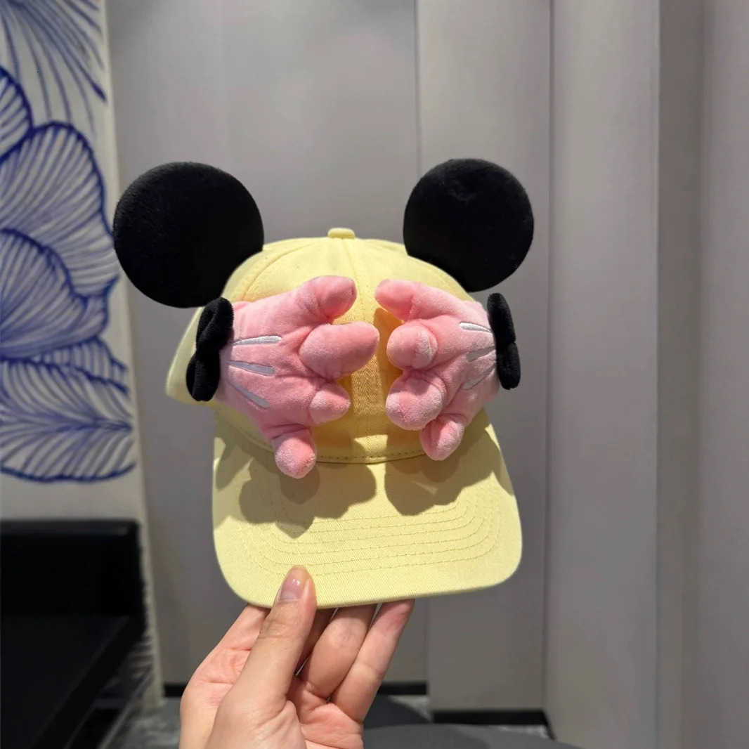Disney summer cute fun cartoon Mickey palm baseball cap showing face and casual travel sun protection baseball cap H250926