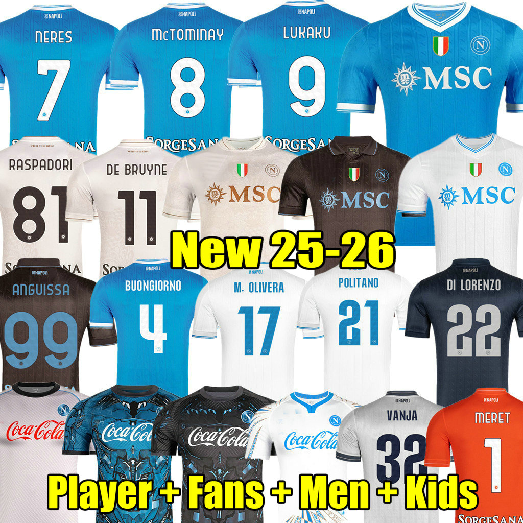3XL 4XL LUKAKU NapoliE 25 26 soccer jerseys Maglia Naples 2025 2026 McTOMINAY BUONGIORNO Football Shirts NapoliES top kit men kids Training Shirt DE BRUYNE