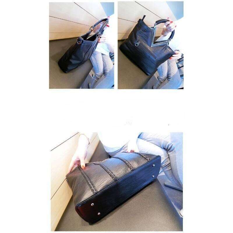 Designer Bag Soft Leather Large-Capacity Handbag Women's European And American Woven Fashionable Versatile Shoulder Messenger Bag High Value