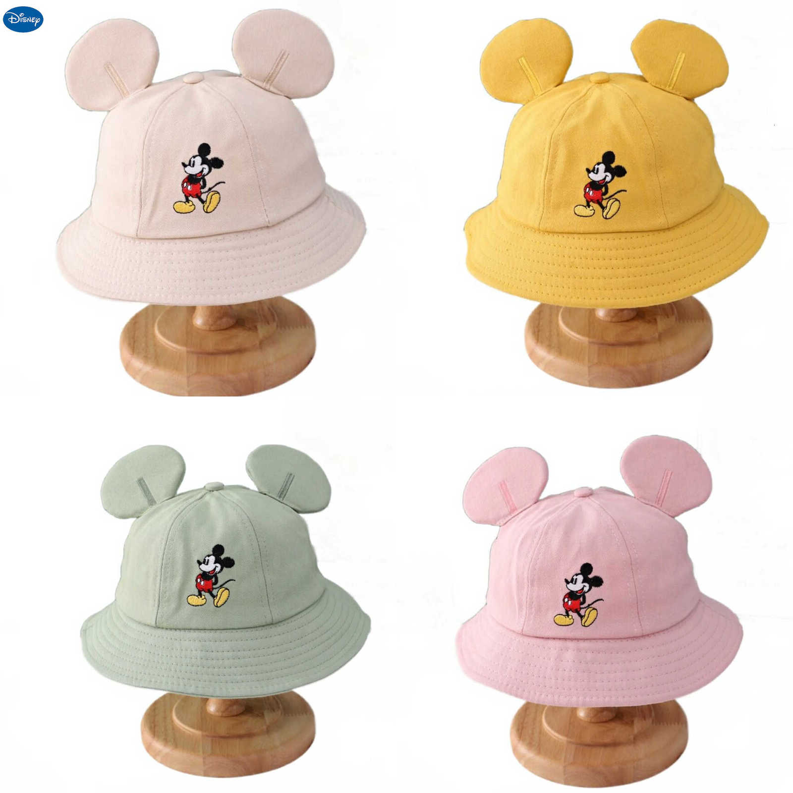 Disney Cartoon Bucket Hat Spring Summer Animal Embroidery Panama Fisherman Cap Baby Boys Girls Sun Hats Kids Outdoor Caps H250926