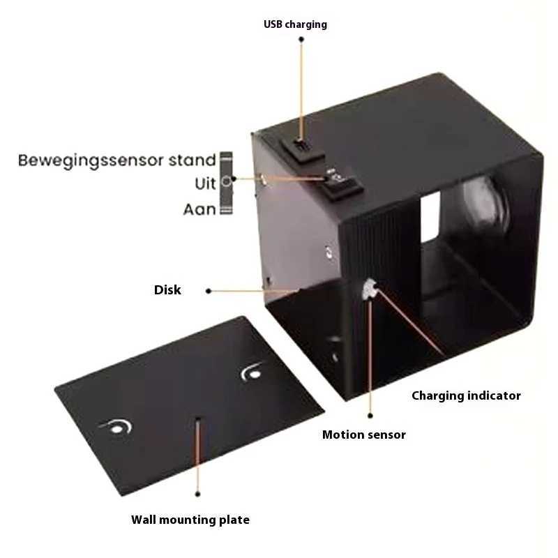 Charging sensor light wall light human body induction no wiring no punching entrance door aisle corridor magnetic night light C250925