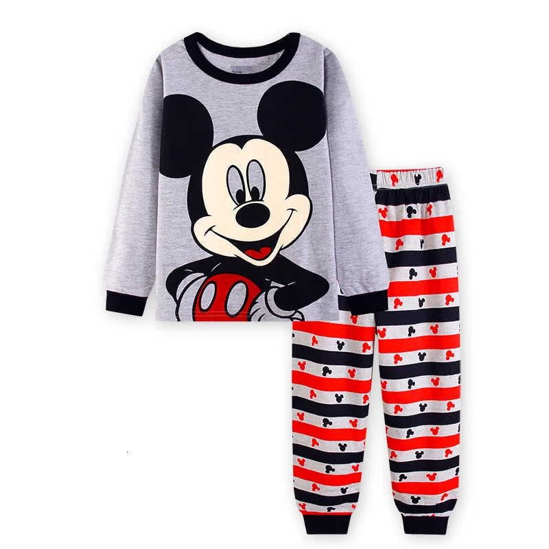 Disney 2024 New Boys Long Sleeve Pyjamas Kids Mickey Pajamas Baby Cotton Pijama Children Sleepwear Girls Clothing Sets Baby Wears H250926