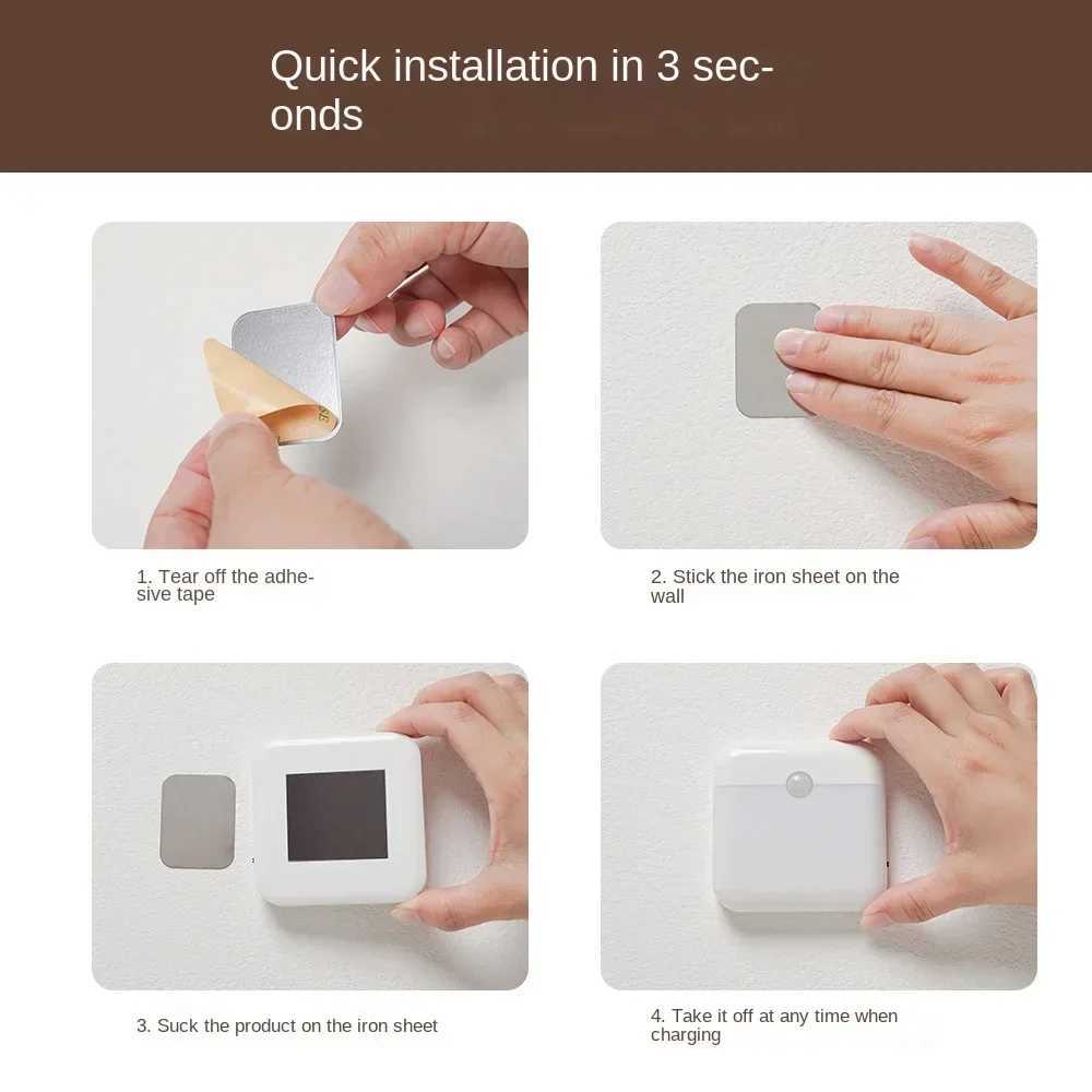 Motion Sensor Light USB Night Light LED Lamp With Switch Rechargeable Inductor Lights For Kitchen Stairs Hallway Closet Bedroom C250925