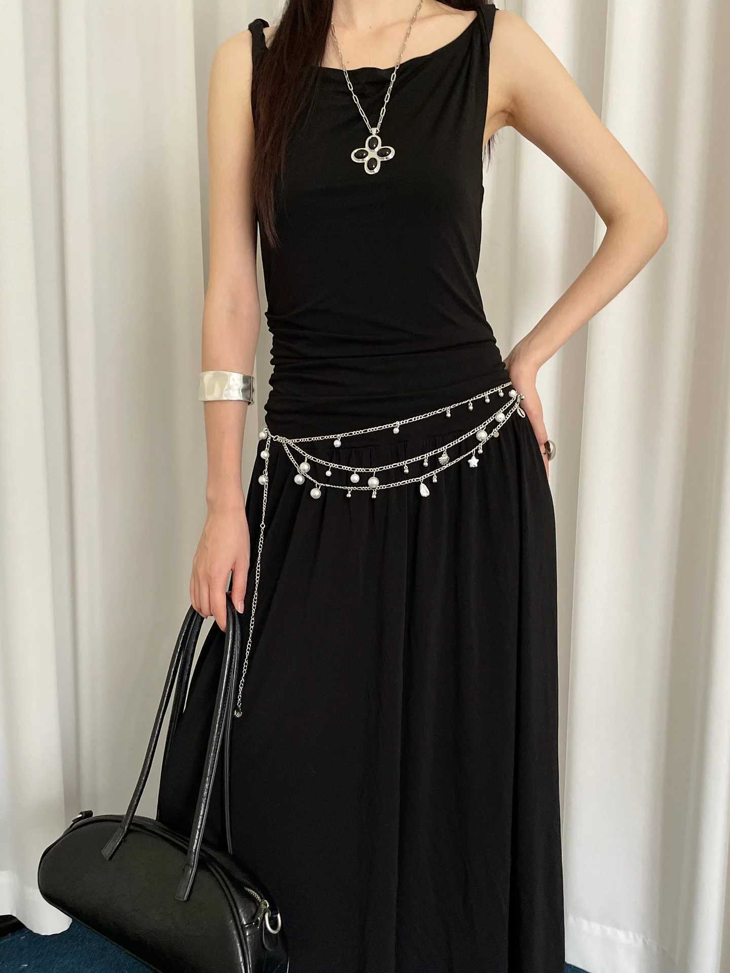 Fashionable MultiLayer Pearl Metal Waist Chain For Women Bohemian Waist Belt Decoration To Match With Skirts L250926
