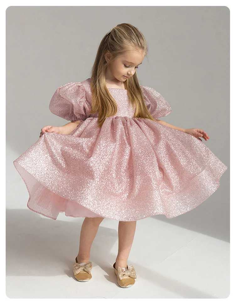 Elegant Puffy Luxury Girls Party Dresses Bowknot Evening Dress Flower Girl Princess Dress For Weddings Solid Bridesmaid Costume Z250926