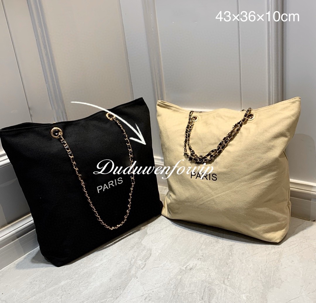 Color Option Fashion C storage tote canvas Shopping printed Letters Beach Bag Casual Handbag Chain case