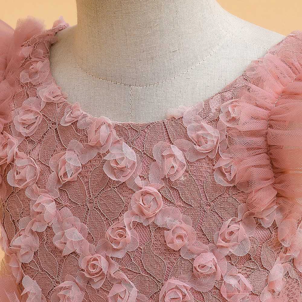 Girls Flower Bridesmaid Dress Tulle Wedding White Princess Party Birthday Dresses for Kids First Communion Prom Evening Vestidos Z250926