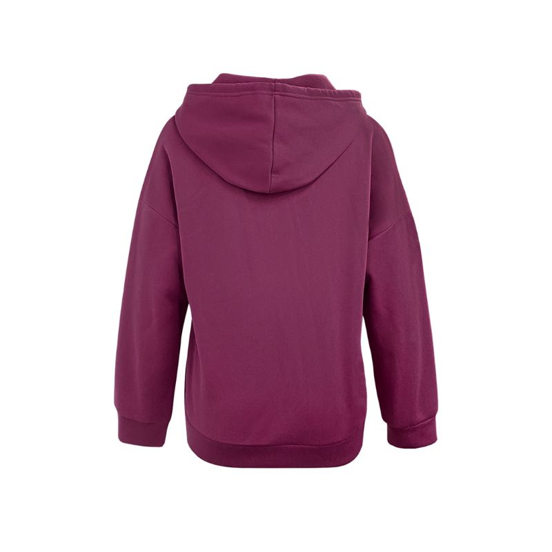 Women's Autumn & Winter New Solid Color Fleece - Lined Hooded Sweatshirt Jacket, Zipper Plus Size Casual Fashion Outerwear-YL23463