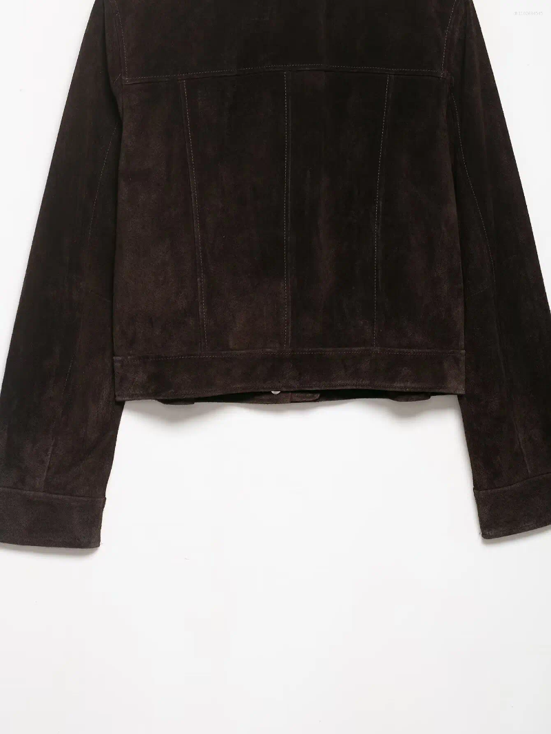 Women's Jackets Fashion Laple Suede Zipper Pockets Women Full Sleeve Breasted Short Autumn Winter Lady Outwears
