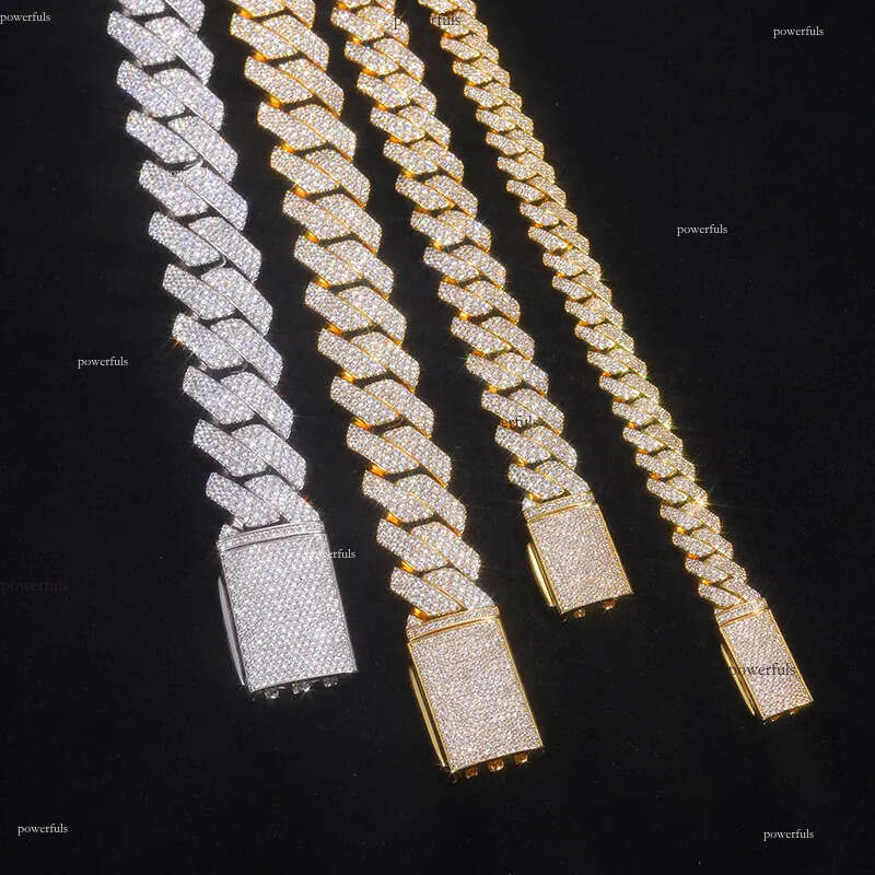 High Quality Cuban Chain Man Moissanite Necklace S Sier For Men Hip Hop Jewelry